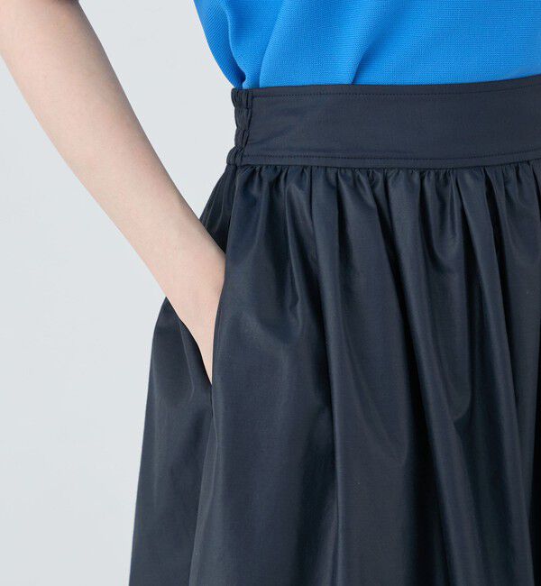 MACPHEE「クリスピータフタ ギャザーマキシスカート」|フレア|