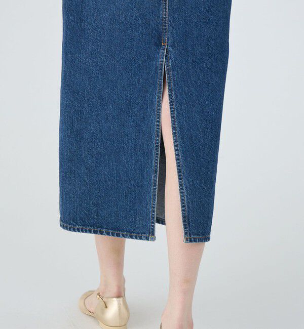 MACPHEE「コットンデニム Iラインロングスカート」|タイト|