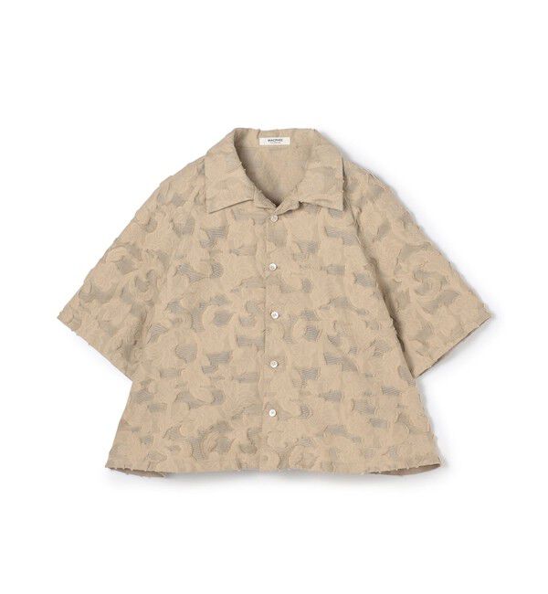 MACPHEE「メッシュカットジャカード ハーフスリーブシャツ」|シャツ・ブラウス|42 ライトベージュ系