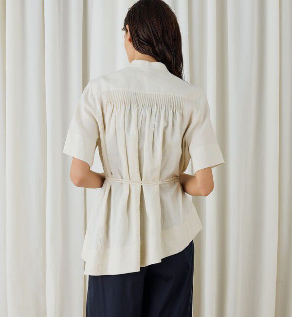 DES PRES「スパークリネン アシンメトリーヘムブラウス」|シャツ・ブラウス|