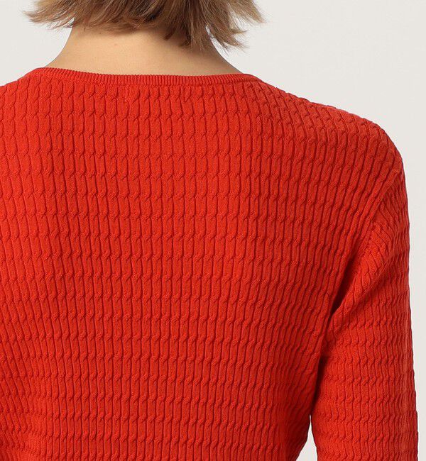 MACPHEE「コットンナイロンケーブル ハーフスリーブプルオーバー」|ニット・セーター|