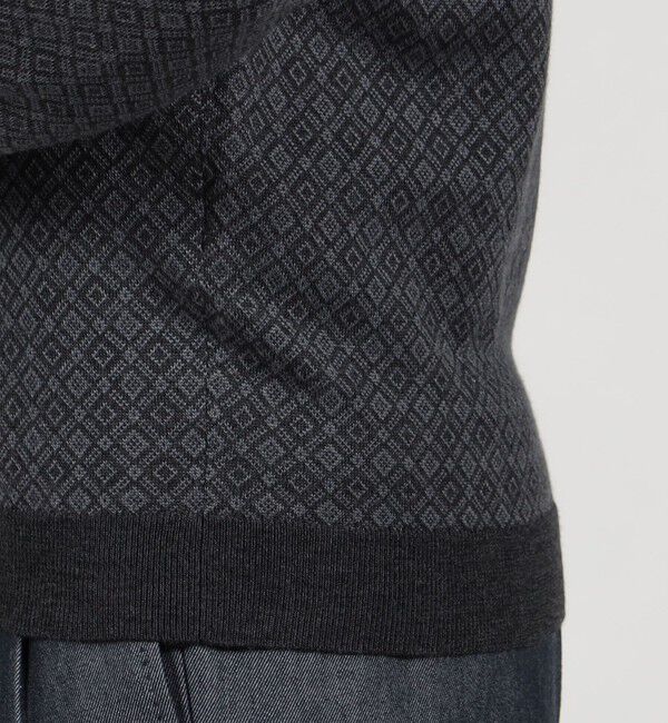 TOMORROWLAND MENS「ウールシルクカシミヤ ジオメトリック柄 クルーネックプルオーバーニット」|ニット・セーター|