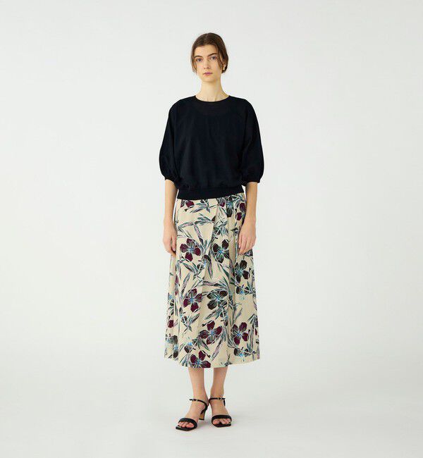 Ballsey「チェロキープリント タックロングスカート」|フレア|