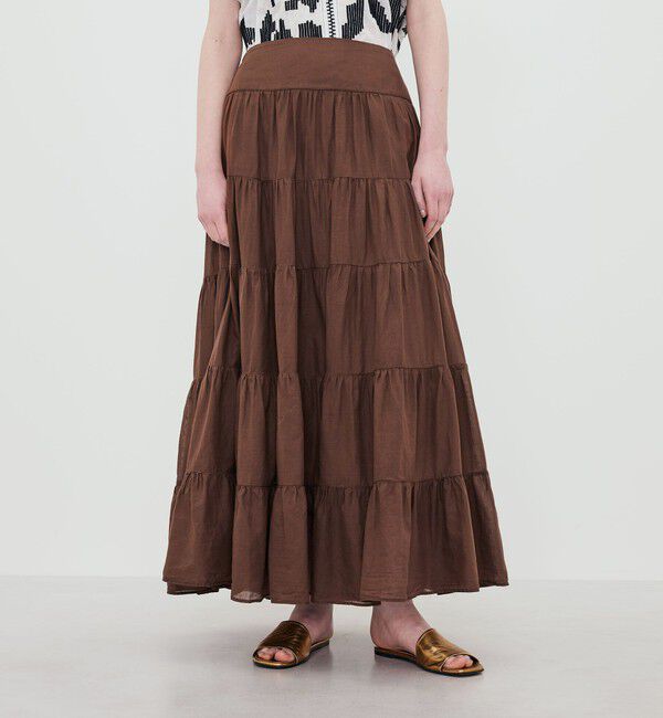 TOMORROWLAND GOODS「Devotion TWINS SAGE ティアードスカート」|フレア|