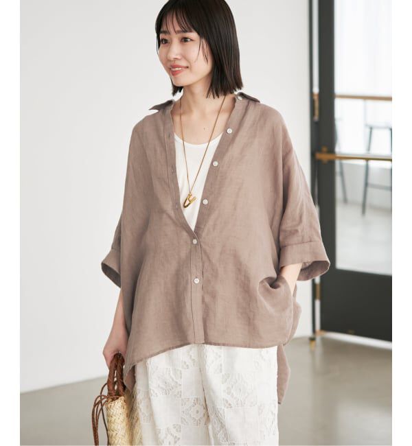 SLOBE IENA「《シリーズあり/予約》リネンコットンBOXシャツ」|シャツ・ブラウス|