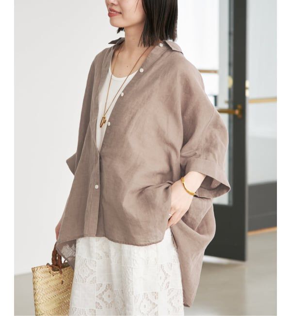 SLOBE IENA「《シリーズあり/予約》リネンコットンBOXシャツ」|シャツ・ブラウス|
