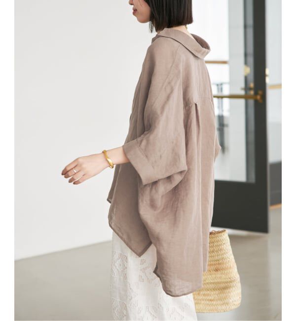 SLOBE IENA「《シリーズあり/予約》リネンコットンBOXシャツ」|シャツ・ブラウス|