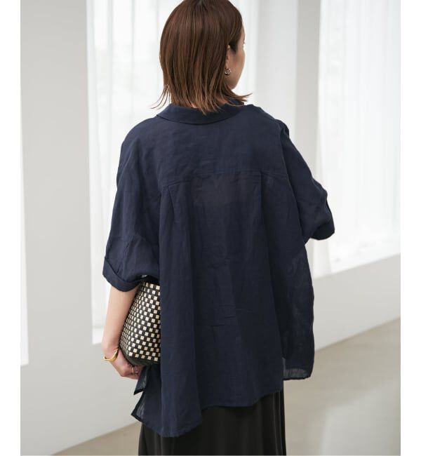 SLOBE IENA「《シリーズあり/予約》リネンコットンBOXシャツ」|シャツ・ブラウス|