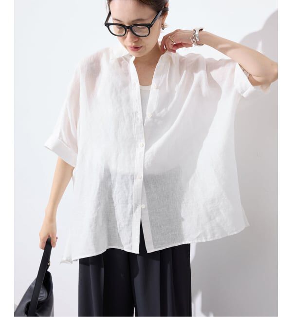SLOBE IENA「《シリーズあり/予約》リネンコットンBOXシャツ」|シャツ・ブラウス|