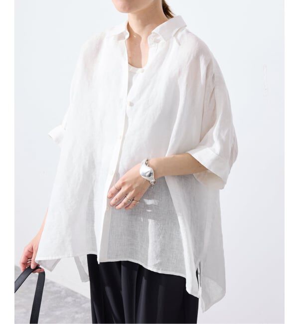 SLOBE IENA「《シリーズあり/予約》リネンコットンBOXシャツ」|シャツ・ブラウス|