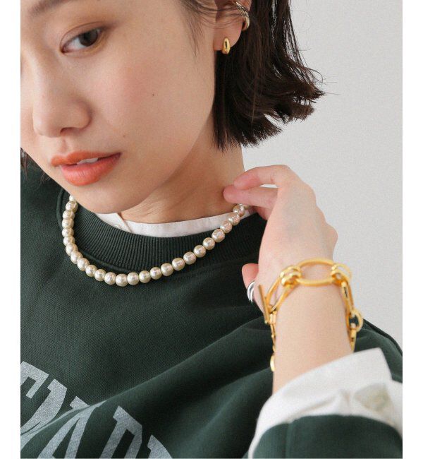 JOURNAL STANDARD relume「《追加》RELUME 大粒ガラスパールネックレス40CM」|ネックレス|