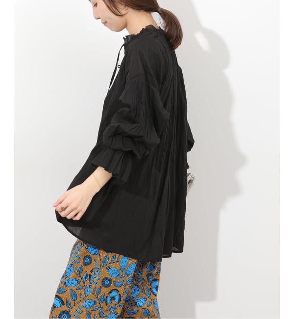 JOURNAL STANDARD relume「コットンボイルクリンクルタックフリルプルオーバー」|シャツ・ブラウス|ブラック