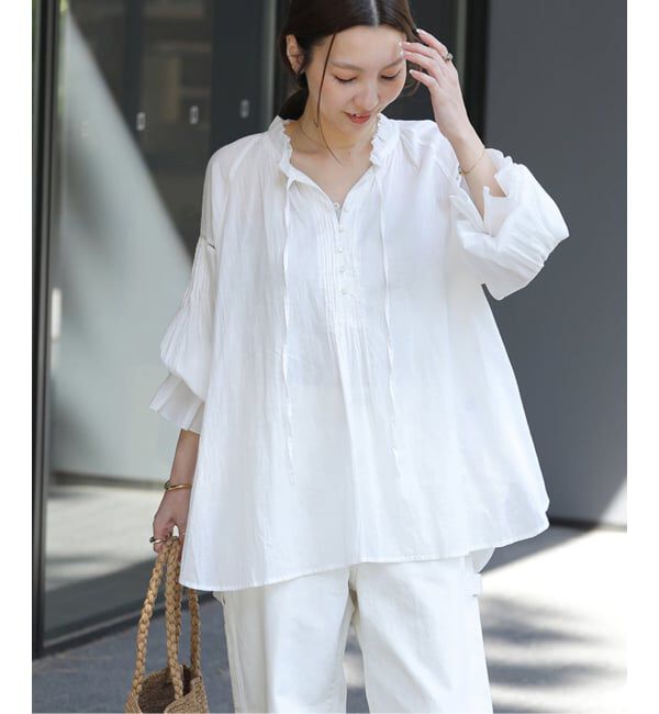 JOURNAL STANDARD relume「コットンボイルクリンクルタックフリルプルオーバー」|シャツ・ブラウス|