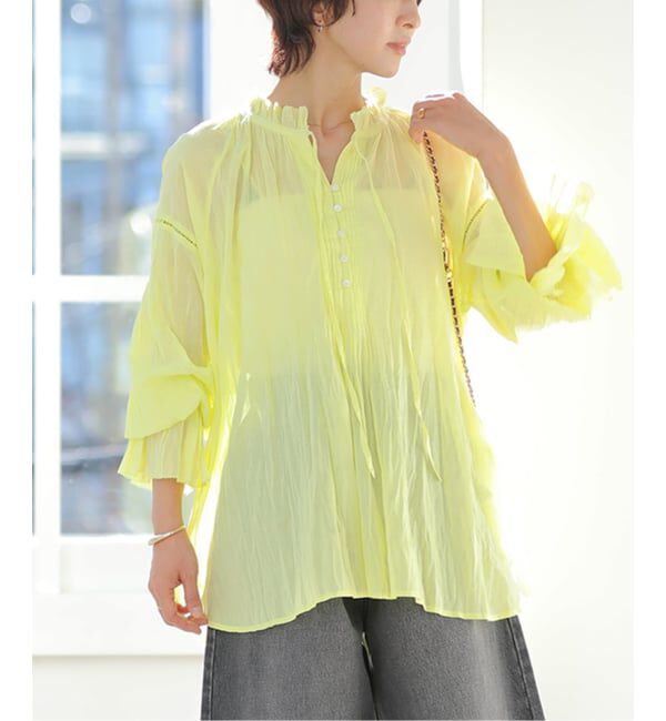 JOURNAL STANDARD relume「コットンボイルクリンクルタックフリルプルオーバー」|シャツ・ブラウス|