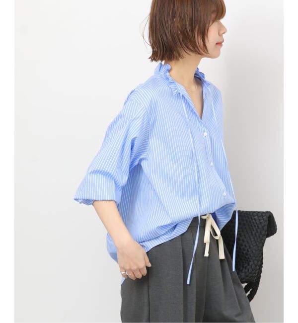 JOURNAL STANDARD relume「ハイカウントストライプスタンドカラー2way」|シャツ・ブラウス|