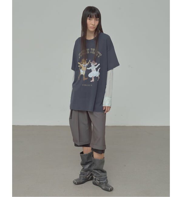 Oriens JOURNAL STANDARD「【OPEN YY / オープンワイワイ】 Knitted PET CLUB KITTY PARTY TEE」|Tシャツ・カットソー|ブルー