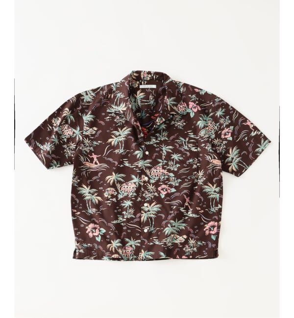 JOURNAL STANDARD「《予約》リバース ボックス アロハ 半袖 開襟 シャツ」|シャツ・ブラウス|ブラウン