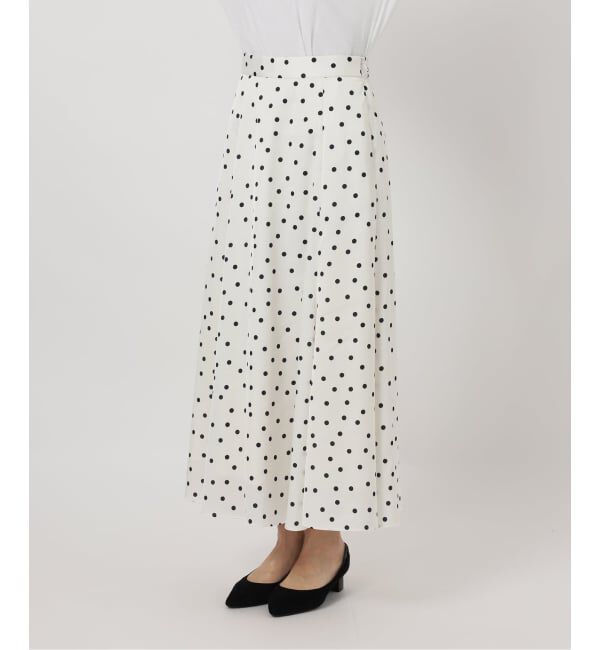 Spick and Span「ドットサテンフレアスカート」|スカート|