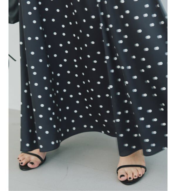 Spick and Span「ドットサテンフレアスカート」|スカート|