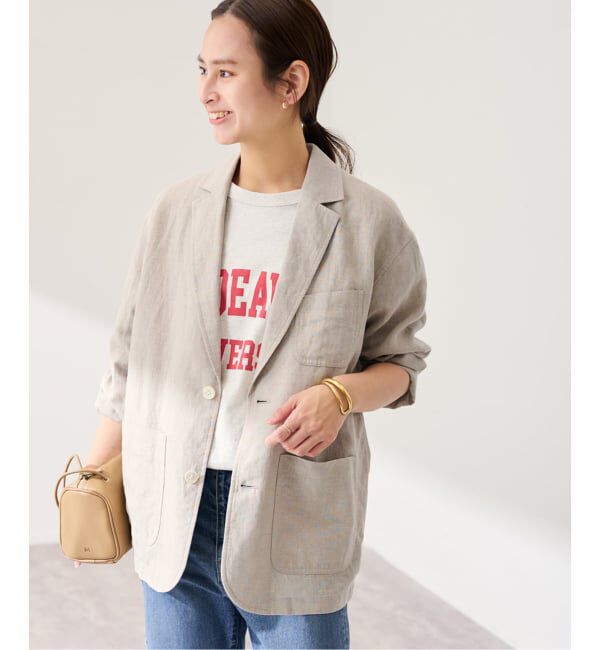 FRAMeWORK「ソフトリネンライトジャケット」|テーラードジャケット|