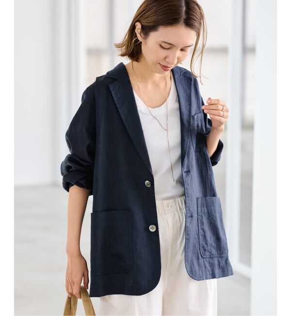 FRAMeWORK「ソフトリネンライトジャケット」|テーラードジャケット|