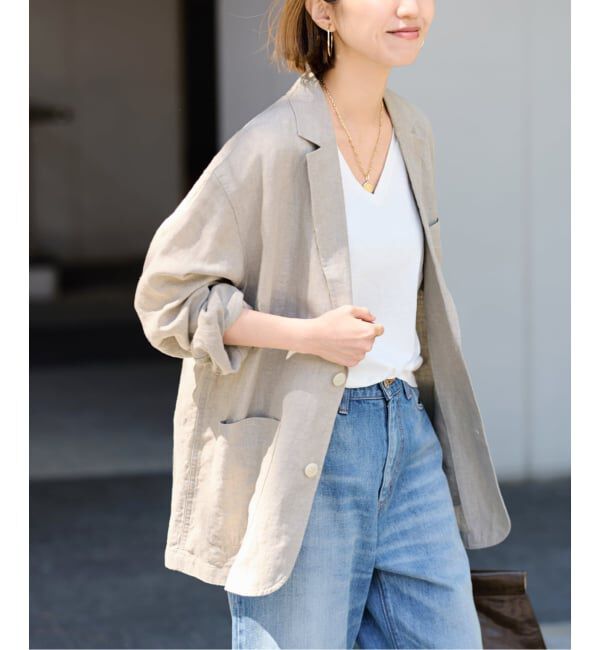 FRAMeWORK「ソフトリネンライトジャケット」|テーラードジャケット|