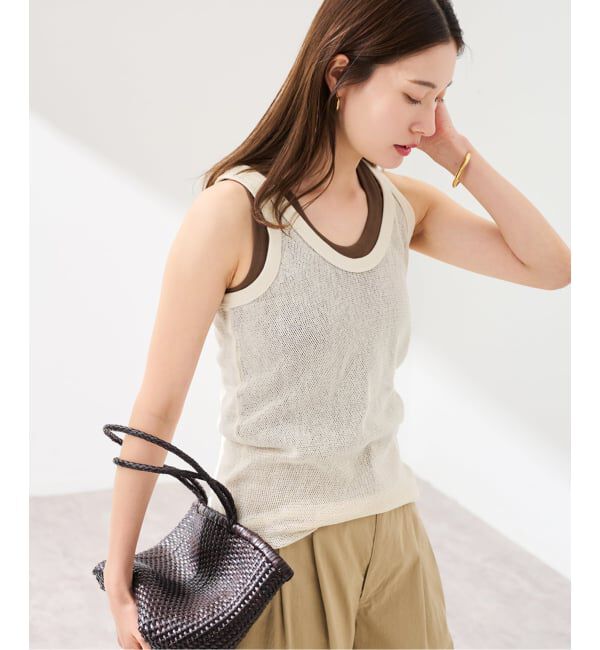 FRAMeWORK「≪追加≫メッシュタンクトップ」|タンクトップ|ナチュラル