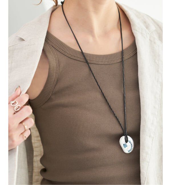 Spick and Span「《新色有り / 追加》甘撚テレコアメスリタンク」|タンクトップ|ブラウン B