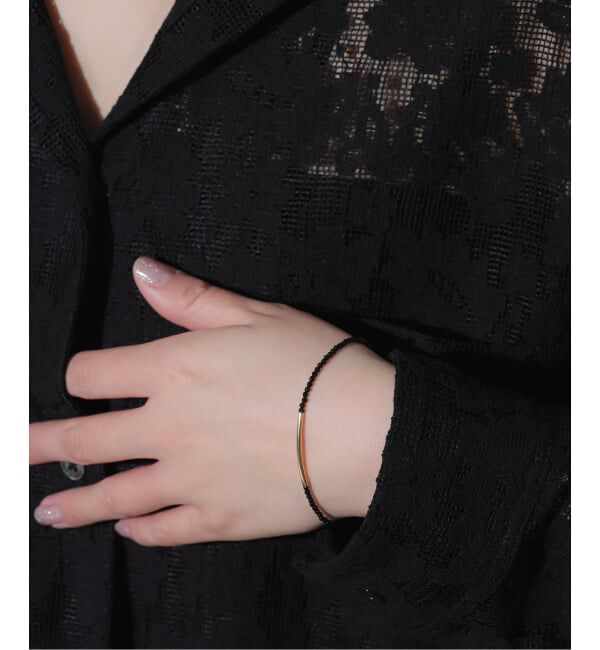 Lilas by Spick&Span「ゴールドパイプオニキスブレスレット K10」|ブレスレット・バングル|