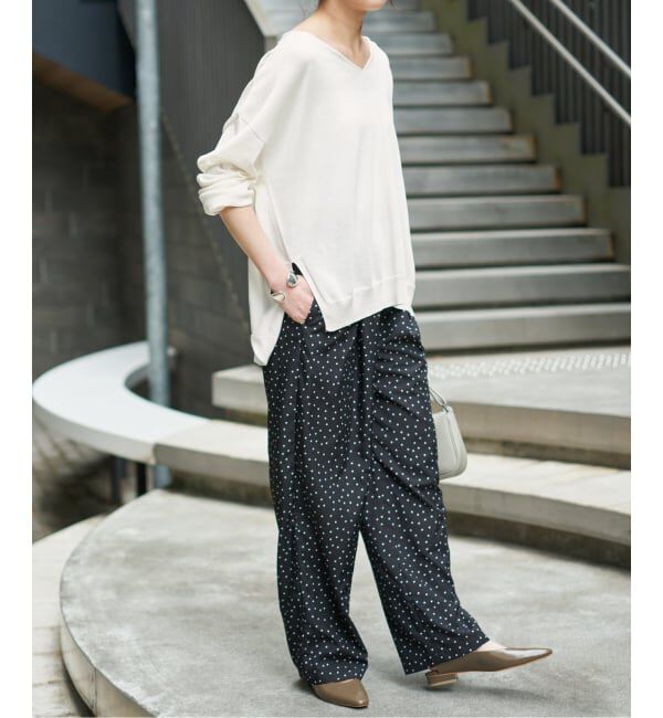 Spick and Span「ペーパーヤーンVネックルーズプルオーバー」|ニット・セーター|