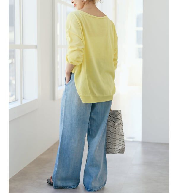 Spick and Span「ペーパーヤーンVネックルーズプルオーバー」|ニット・セーター|