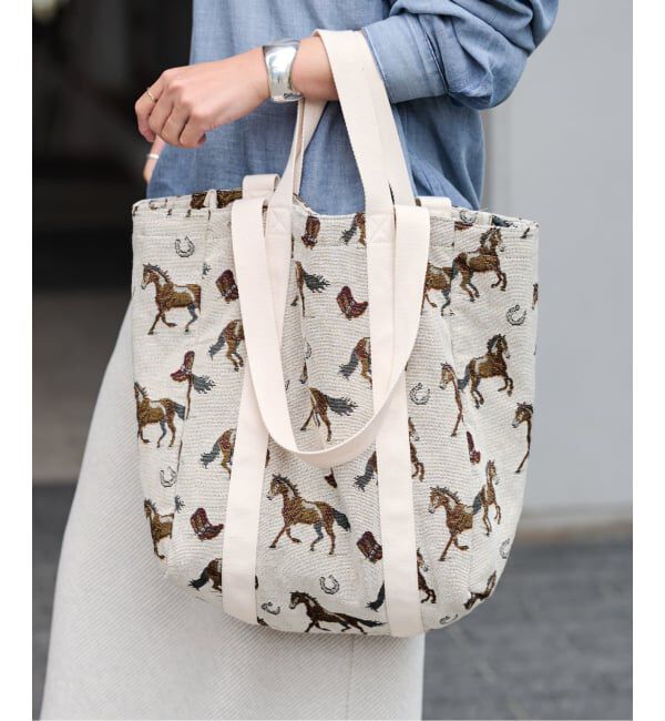 FRAMeWORK「≪追加≫PAYDAY/ペイデイ JACQUARD HORSE トート」|トートバッグ|ホワイト