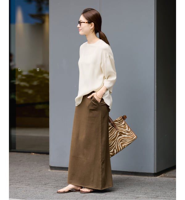 FRAMeWORK「キュプラサテンハーフスリーブ」|シャツ・ブラウス|