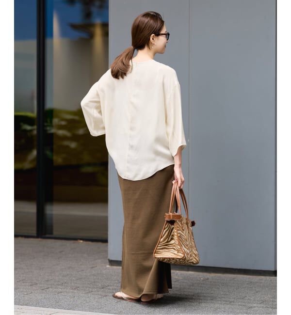 FRAMeWORK「キュプラサテンハーフスリーブ」|シャツ・ブラウス|