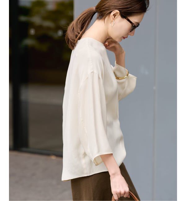 FRAMeWORK「キュプラサテンハーフスリーブ」|シャツ・ブラウス|