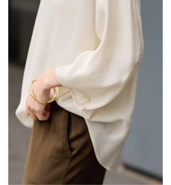 FRAMeWORK「キュプラサテンハーフスリーブ」|シャツ・ブラウス|