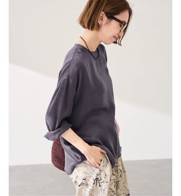FRAMeWORK「キュプラサテンハーフスリーブ」|シャツ・ブラウス|