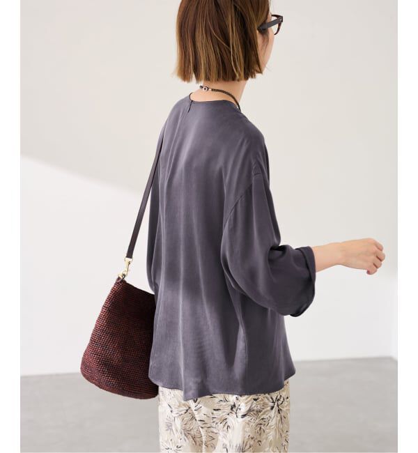 FRAMeWORK「キュプラサテンハーフスリーブ」|シャツ・ブラウス|