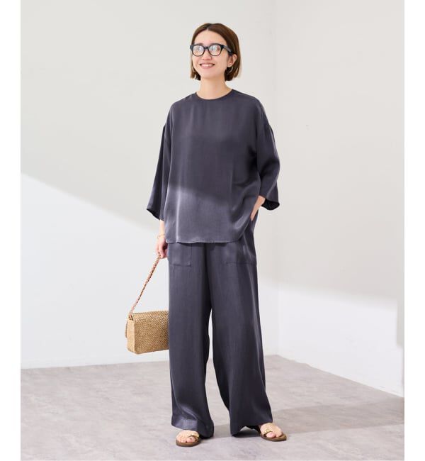 FRAMeWORK「キュプラサテンハーフスリーブ」|シャツ・ブラウス|