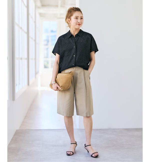 Spick and Span「《予約》レースフレンチスリーブシャツ」|シャツ・ブラウス|