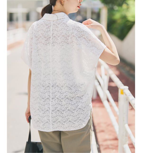Spick and Span「《予約》レースフレンチスリーブシャツ」|シャツ・ブラウス|