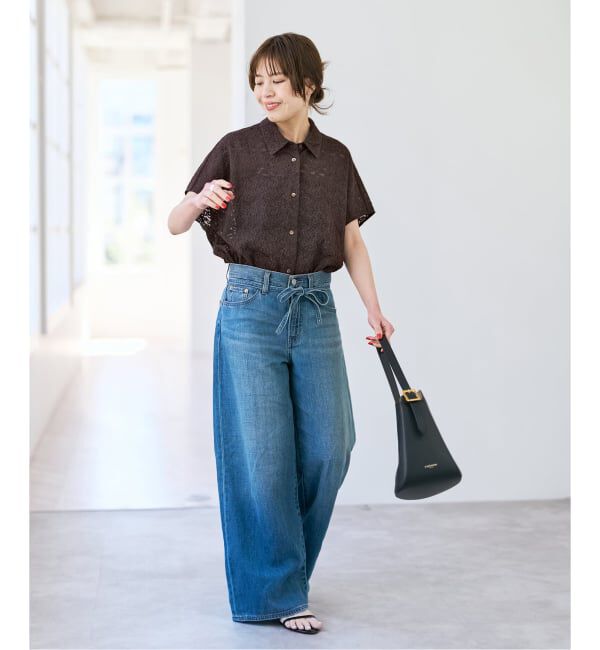 Spick and Span「《予約》レースフレンチスリーブシャツ」|シャツ・ブラウス|