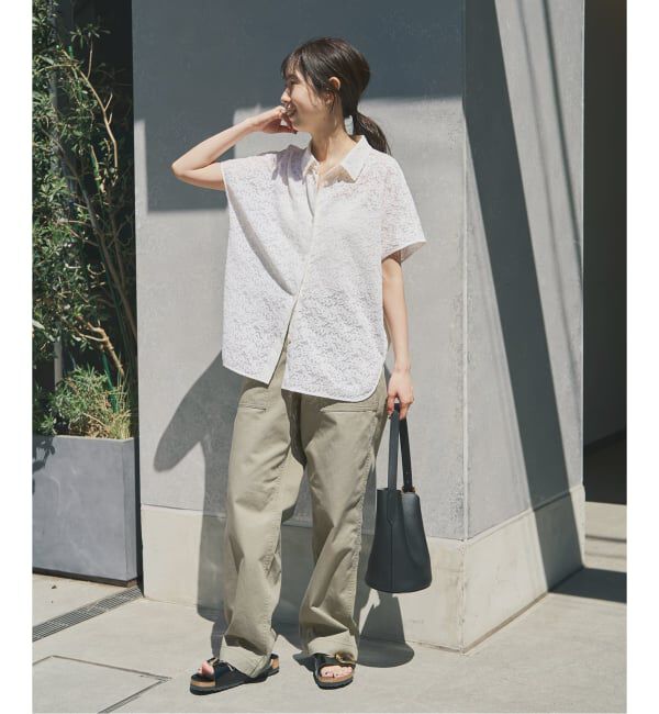 Spick and Span「《予約》レースフレンチスリーブシャツ」|シャツ・ブラウス|