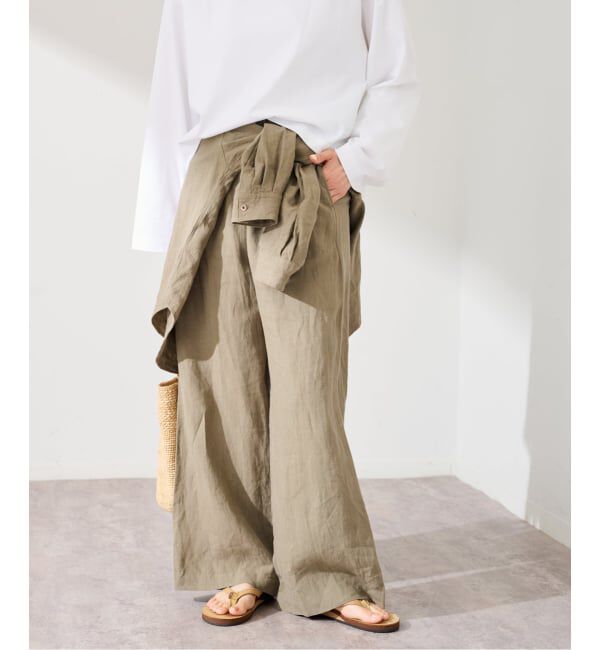 FRAMeWORK「≪新色 / 追加≫LIBECO-LINENイージーパンツ」|その他|カーキ