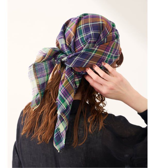 FRAMeWORK「MOISMONT SECRET タータンチェック」|バンダナ・スカーフ|ブルー A