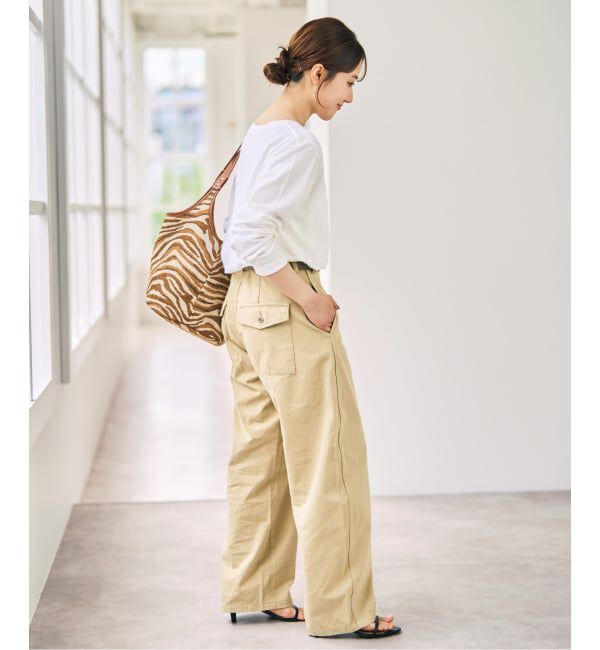 Spick and Span「リネン混ヘンリーネックTシャツ」|Tシャツ・カットソー|