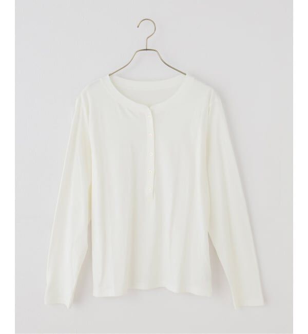 Spick and Span「リネン混ヘンリーネックTシャツ」|Tシャツ・カットソー|