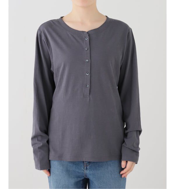 Spick and Span「リネン混ヘンリーネックTシャツ」|Tシャツ・カットソー|