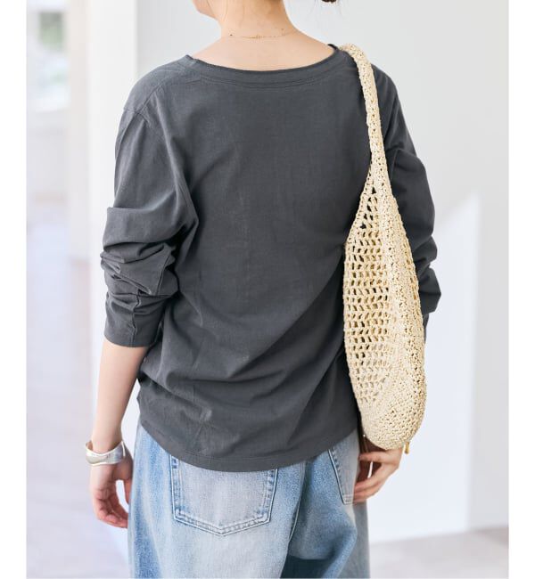 Spick and Span「リネン混ヘンリーネックTシャツ」|Tシャツ・カットソー|