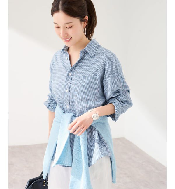 FRAMeWORK「ブルーミニチェックシャツ」|シャツ・ブラウス|